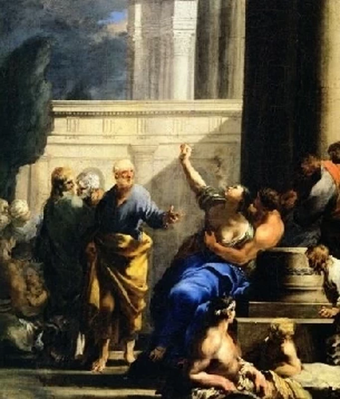 San Pietro esorcizza una donna posseduta